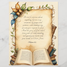 Filippinerna 4:6-7 Christian Bible Verse Art