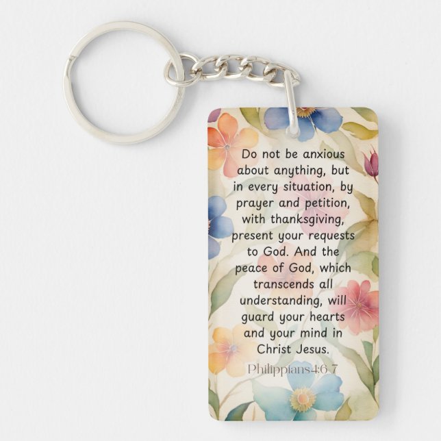 Filippinerna 4:6-7 Christian Bible Verse Watercolo (Framsidan)