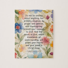Filippinerna 4:6-7 Christian Bible Verse Watercolo Pussel