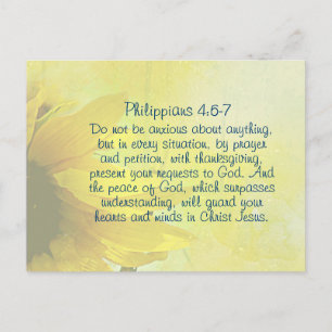 Filippinerna 4:6-7 Guds fred, Bible Verse Helg Vykort
