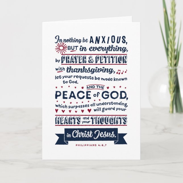 Filippinerna 4:6, 7 helgkort (Framsida)