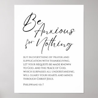 Filippinerna 4:6-7 Var orolig för ingenting kriste Poster
