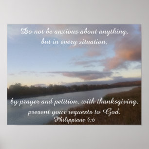Filippinerna 4:6 Bibelskrift Sjö Vatten Poster