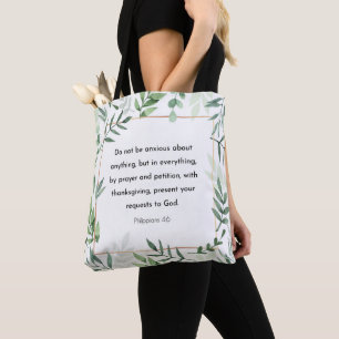 Filippinerna 4:6, Bible Verse, Christianity Tygkasse