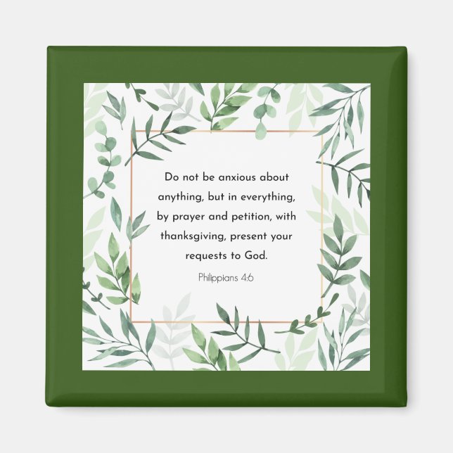 Filippinerna 4:6, Bible Verse Magnet (Framsidan)