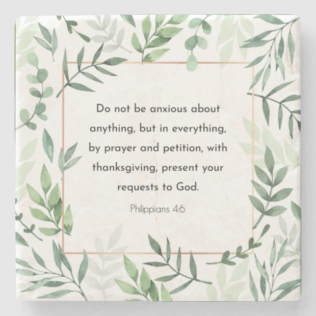 Filippinerna 4:6, Bible Verse Stenunderlägg (Framsidan)