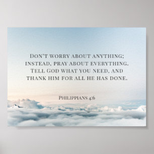 Filippinerna 4:6, oroa dig inte för nåt poster