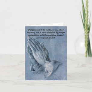 "Filippinerna 4 6" Praying Händer Note Card. Kort