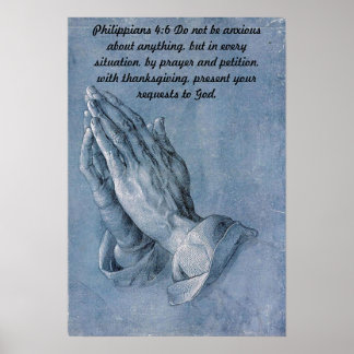 Filippinerna 4:6 Praying Händer Poster. Poster
