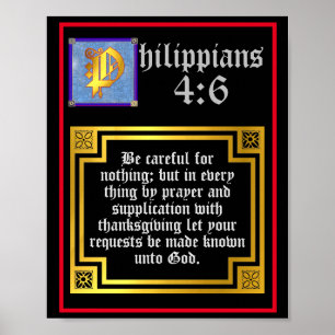 Filippinerna 4:6 Upplyst bibelverse från Brev Poster