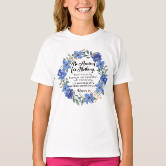 Filippinerna 4:6 Var orolig för inget blått Blommi T Shirt
