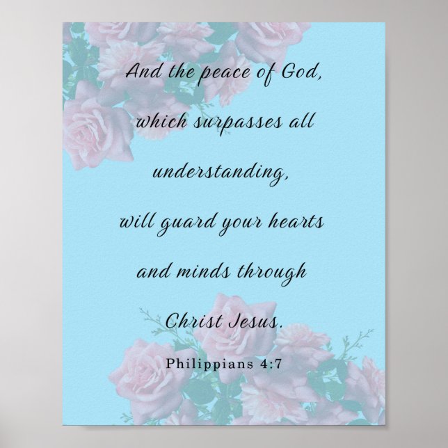 Filippinerna 4:7, Bible Verse Poster (Framsidan)