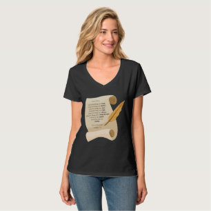Filippinerna 4:8 Bibelcitat Rulla Womens V-Nacke T Shirt