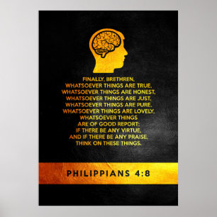 Filippinerna 4:8 Bible Verse Poster