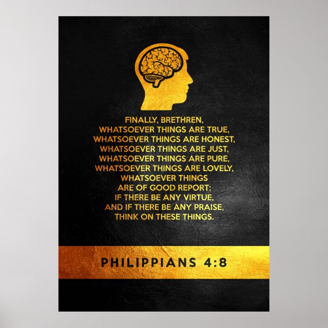 Filippinerna 4:8 Bible Verse Poster (Framsidan)