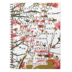 Filippinerna 4:8 Blommigt Anteckningsbok