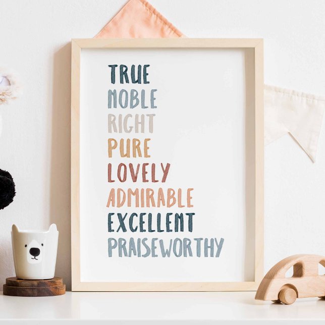 Filippinerna 4:8 boho färg-plantskola poster (Skapare uppladdad)