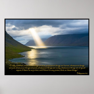Filippinerna 4:8 Christian Bible Verse Poster