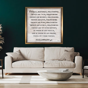 Filippinerna 4:8 Kung James Bible Inspirational Poster