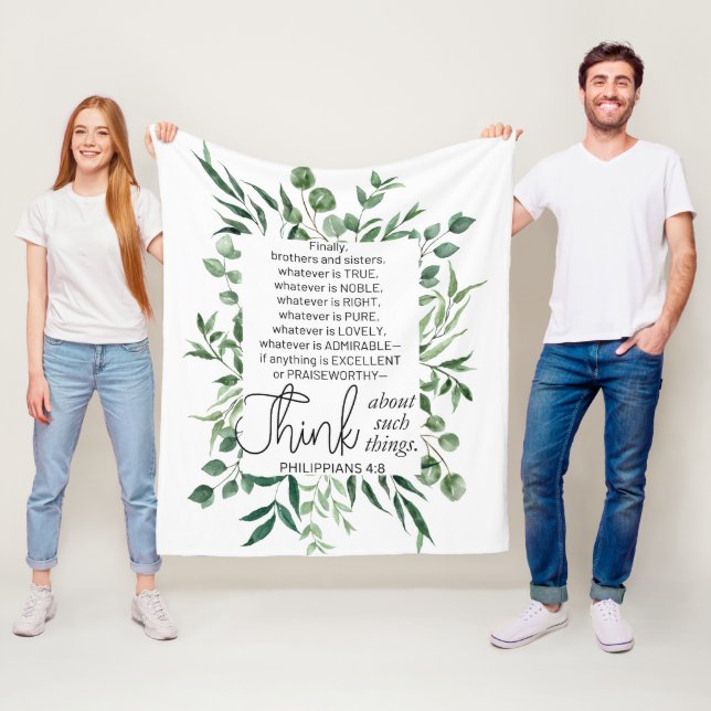 Filippinerna 4:8 Spelar ingen roll är Noble Eucaly Fleecefilt (På plats)