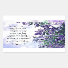 Filippinerna 4:8 Spelar ingen roll är True Bible V Rektangulärt Klistermärke