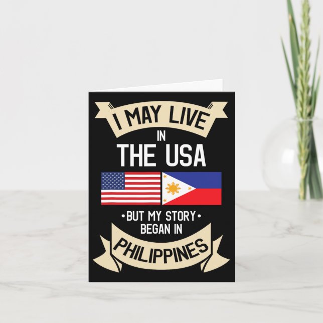 Filippinerna American Flagga Usa Filipino Roots Gi Kort (Framsida)