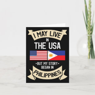 Filippinerna American Flagga Usa Filipino Roots Gi Kort