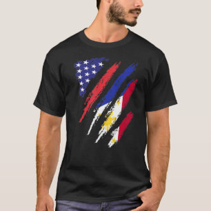 Filippinerna American Grown Flagga USA Patriot Her T Shirt