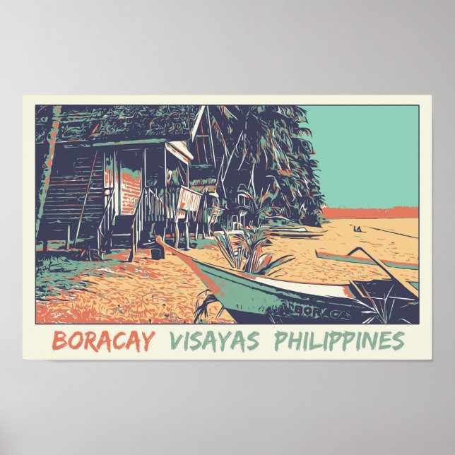 Filippinerna, Boracay-stranden på Visayasöarna Poster (Framsidan)