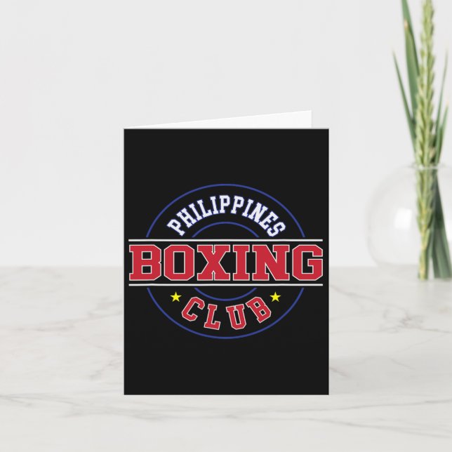 Filippinerna Boxing Klubb Gym Boxer Filipino Pinoy Kort (Framsida)