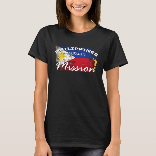 Filippinerna Butuan Mormon LDS Uppdrag missionär I T Shirt (Framsida)