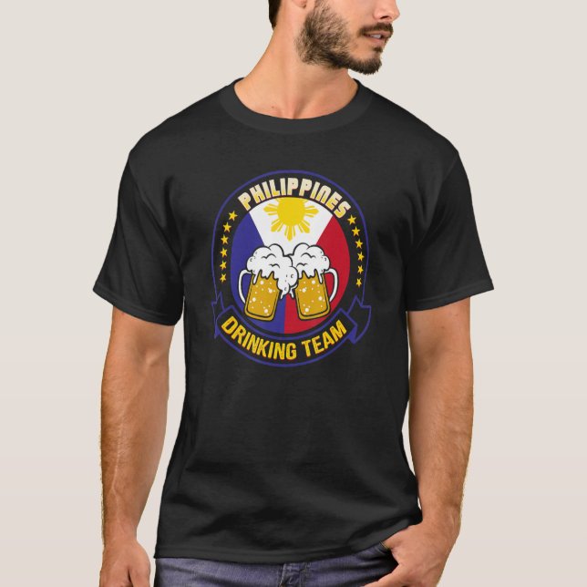 Filippinerna Drinking Team Beer Party Philippine T Shirt (Framsida)