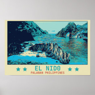 Filippinerna, El Nido Palawan, av naturpost Poster
