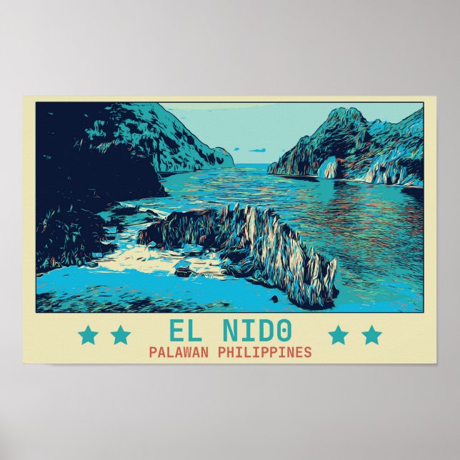 Filippinerna, El Nido Palawan,  av naturpost Poster (Framsidan)