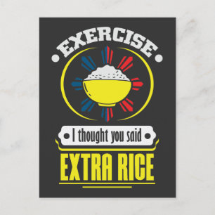 Filippinerna - Exercise Extra Ris Foodie Pun Vykort