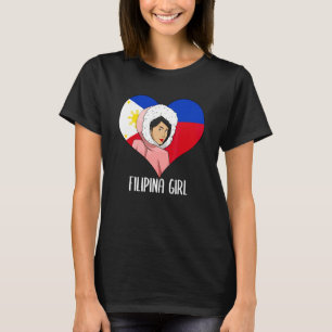 Filippinerna Filipina Alaska Kvinna Flicka Flagga  T Shirt