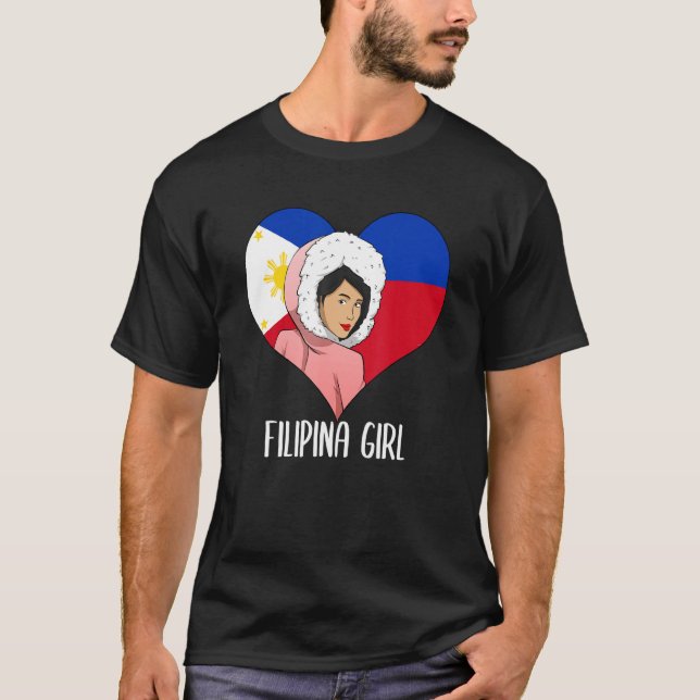 Filippinerna Filipina Alaska Woman Girl Flagga Ala T Shirt (Framsida)
