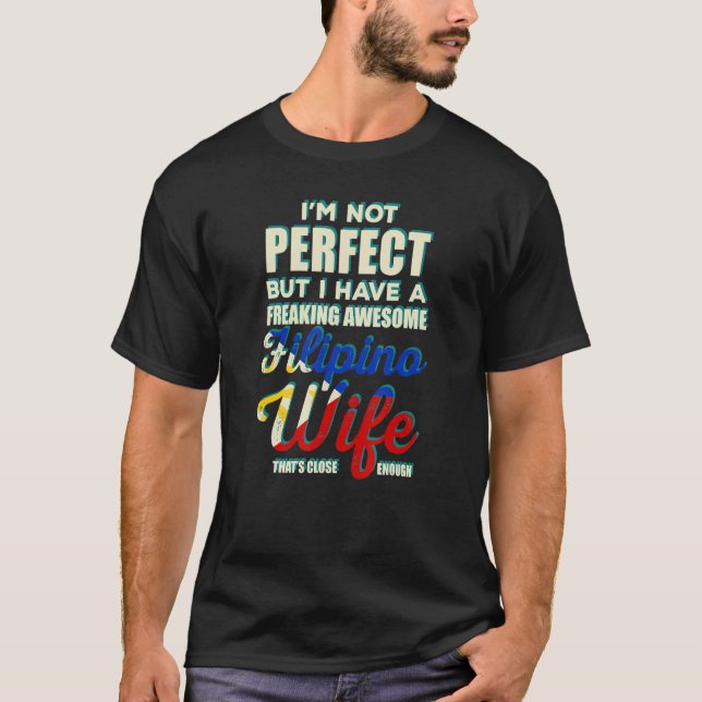 Filippinerna Filipina Crazy Filipino Wife Flagga P T Shirt (Framsida)