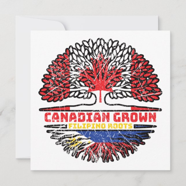 Filippinerna Filipino Canada Träd Roots Fl Kort (Framsida)
