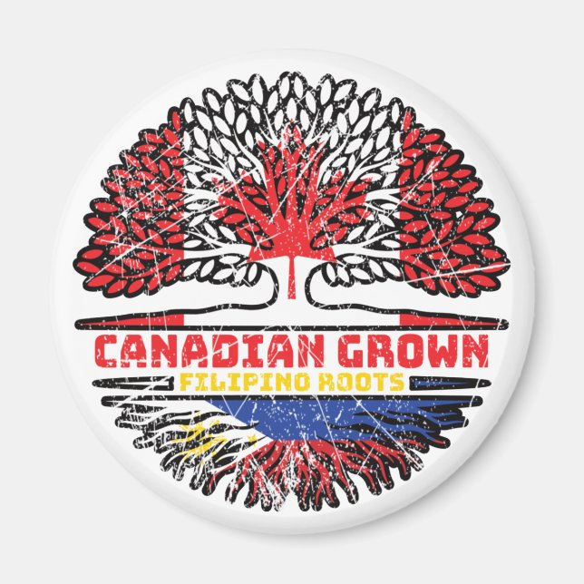 Filippinerna Filipino Canada Träd Roots Fl Magnet (Framsidan)