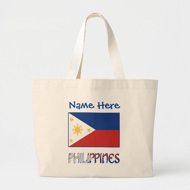 Filippinerna Filipino Flagga Blue Personalization Jumbo Tygkasse (Framsidan)