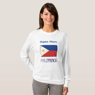 Filippinerna Filipino Flagga Blue Personalization T Shirt