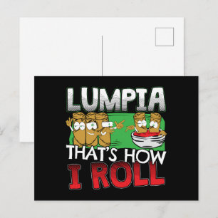 Filippinerna Filipino Lumpia Food Tecknad Vykort