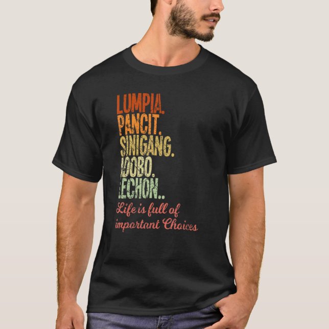 Filippinerna Filipino Lumpia Pancit Sinigang Adobo T Shirt (Framsida)