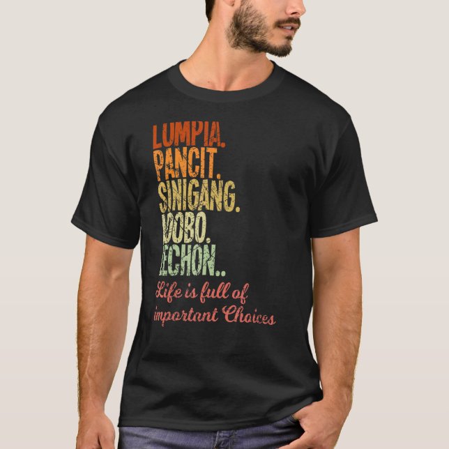Filippinerna Filipino Lumpia Pancit Sinigang Adobo T Shirt (Framsida)