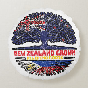 Filippinerna Filipino New Zealander Nya Zeeland Rund Kudde