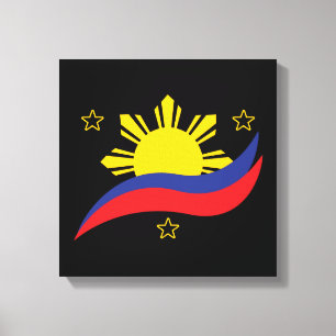 Filippinerna Filipino Pinoy Flagga Canvastryck