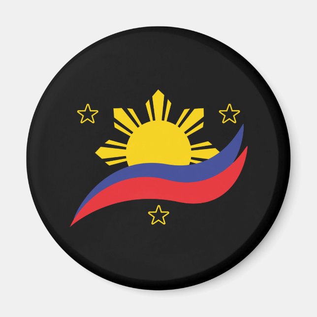 Filippinerna Filipino Pinoy Flagga Magnet (Framsidan)