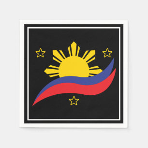 Filippinerna Filipino Pinoy Flagga Pappersservett