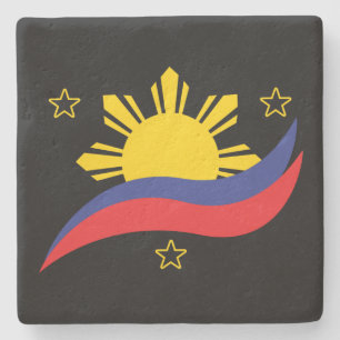 Filippinerna Filipino Pinoy Flagga Stenunderlägg